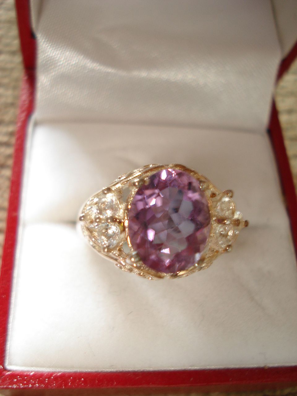 Vintage Amethyst and White Topaz Sterling Silver Ring Vintage Amethyst and White Topaz Sterling Silver Ring
