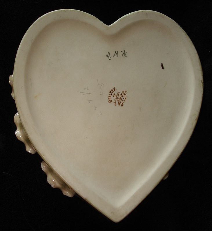 Rare Willets Belleek Heart Dish Rare Willets Belleek Heart Dish