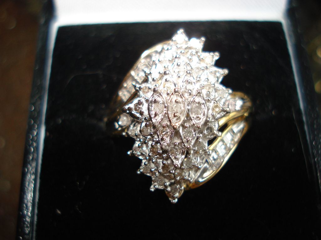 Vintage 10kt yellow Gold Diamond Cocktail Ring Vintage 10kt yellow Gold Diamond Cocktail Ring