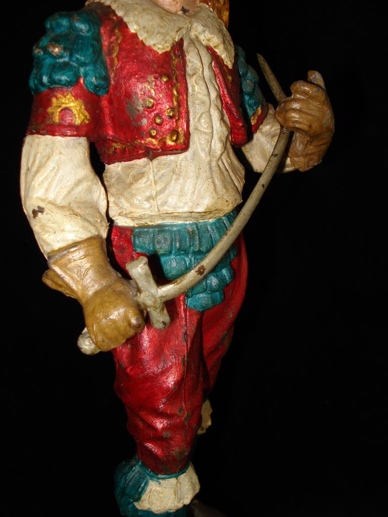 French Spelter and Enamel Musketeer Figure Dartanian French Spelter and Enamel Musketeer Figure Dartanian