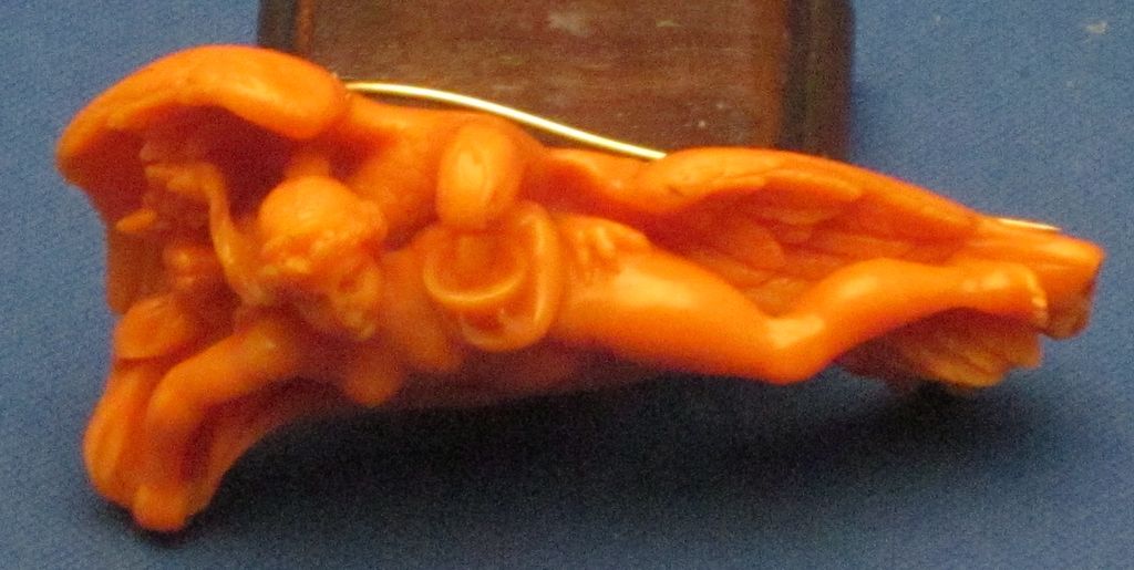 c1800 HEBE & ZEUS Italian Carved Natural Red Salmon Coral & Gold Cameo Brooch c1800 HEBE & ZEUS Italian Carved Natural Red Salmon Coral & Gold Cameo Brooch