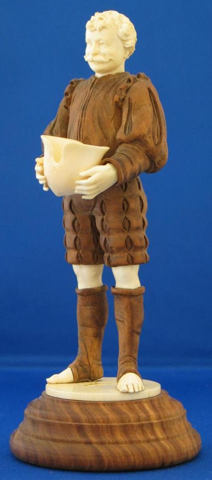 Black Forest Carved Wood and Ivory Figure of a Soldier Black Forest Carved Wood and Ivory Figure of a Soldier