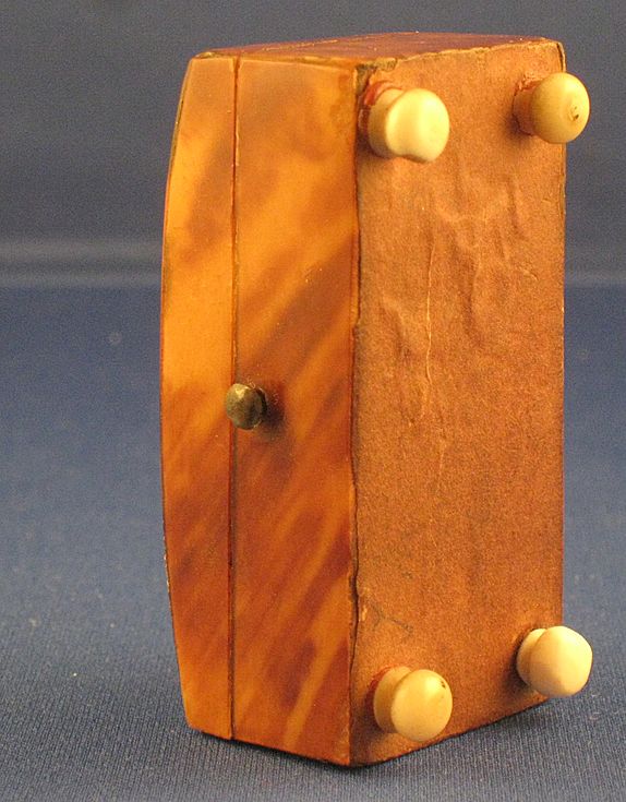 Antique Spotted Tortoiseshell and Ivory Miniature Sewing Needle/Thimble Box Antique Spotted Tortoiseshell and Ivory Miniature Sewing Needle/Thimble Box