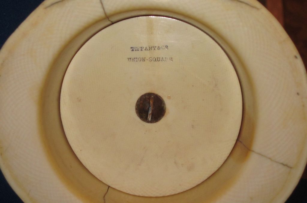 18" TIFFANY & CO IVORY Tusk Desk Thermometer c1900 18" TIFFANY & CO IVORY Tusk Desk Thermometer c1900