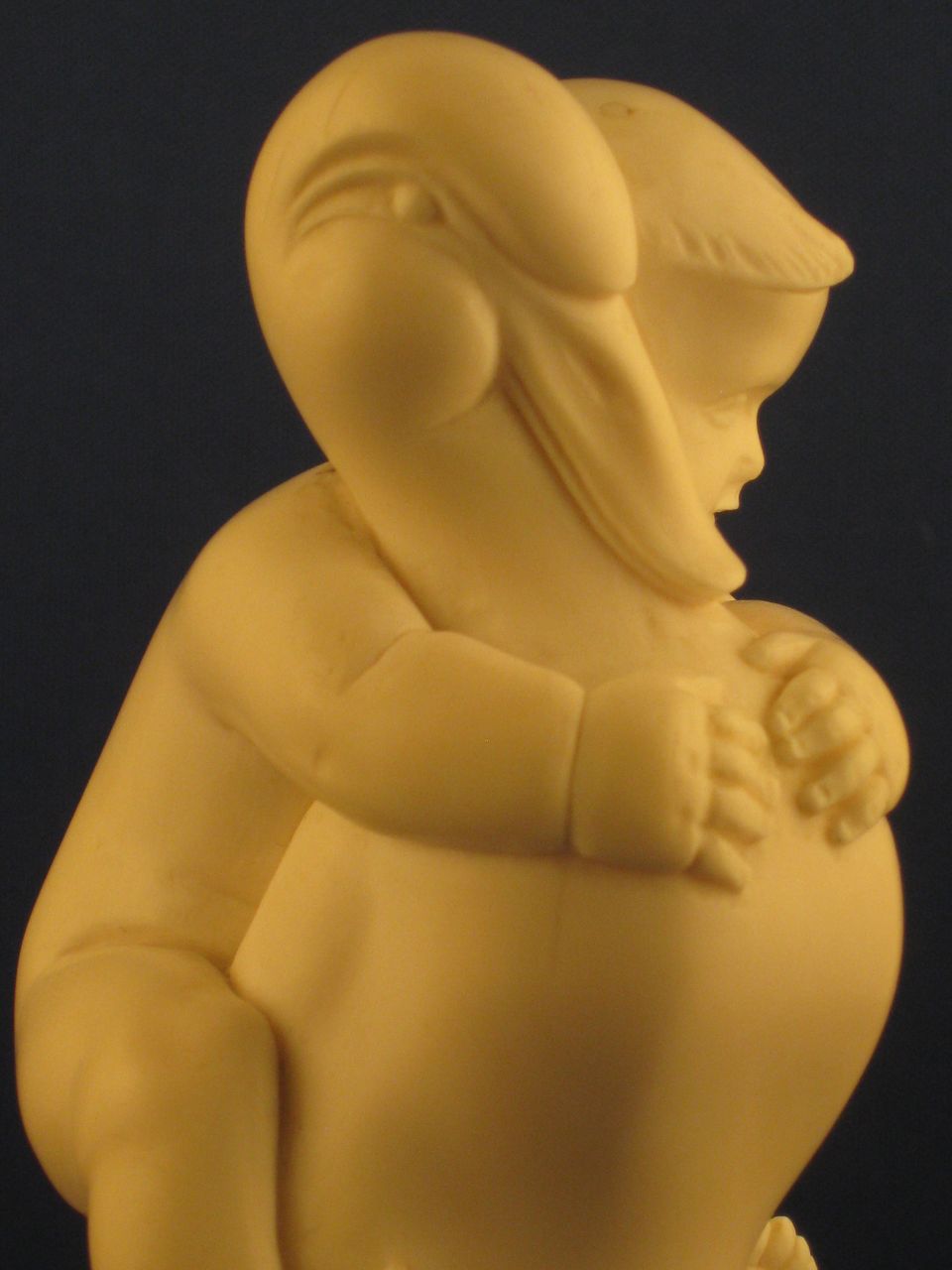 HEAVY DIEPPE Carved Ivory Figure of Child Riding a Duck, French HEAVY DIEPPE Carved Ivory Figure of Child Riding a Duck, French
