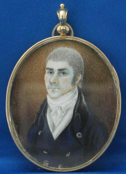 18c American Portrait Miniature on Ivory w/ Swivel Back Frame/Locket 18c American Portrait Miniature on Ivory w/ Swivel Back Frame/Locket