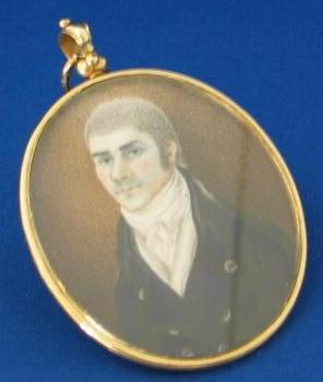 18c American Portrait Miniature on Ivory w/ Swivel Back Frame/Locket 18c American Portrait Miniature on Ivory w/ Swivel Back Frame/Locket