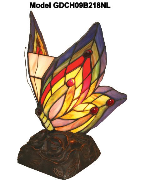 Butterfly Tiffany Style Stained Accent or Night Lamp Butterfly Tiffany Style Stained Accent or Night Lamp