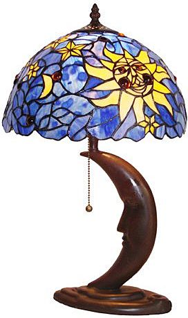 Mini Moon Tiffany Style Stain Glass Table Lamp Mini Moon Tiffany Style Stain Glass Table Lamp