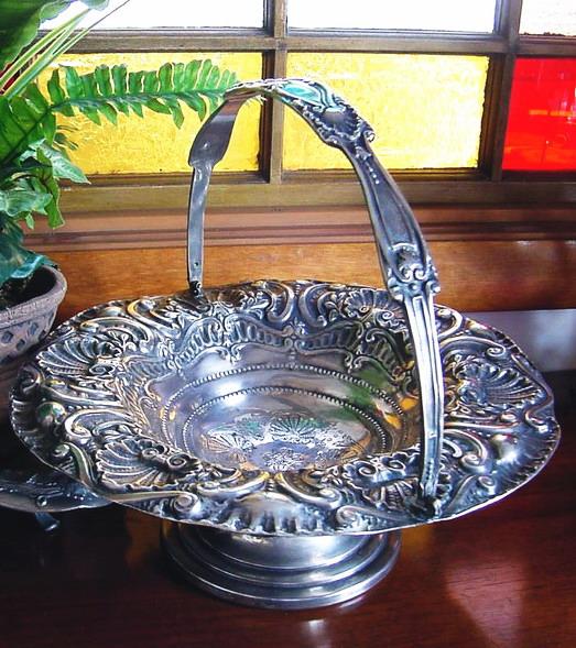 Victorian Silver Sea Shell Design, Brides Basket/Cake Basket, Exquisite! Victorian Silver Sea Shell Design, Brides Basket/Cake Basket, Exquisite!