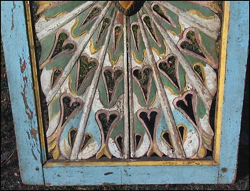 Folk Art Fretwork Panel Amusement Park 19th Century Original Paint Folk Art Fretwork Panel Amusement Park 19th Century Original Paint