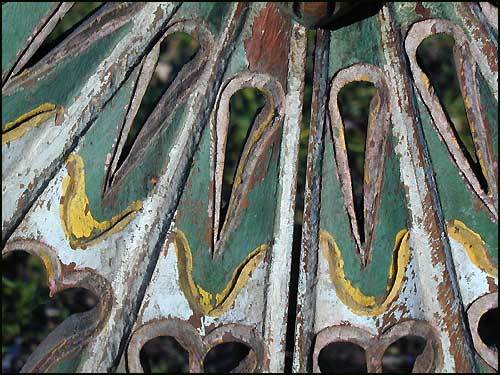 Folk Art Fretwork Panel Amusement Park 19th Century Original Paint Folk Art Fretwork Panel Amusement Park 19th Century Original Paint