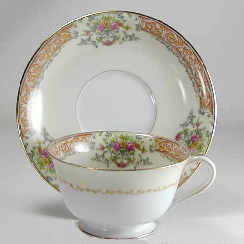 Noritake Occupied Japan Cup & Saucer Set - Rose China With Gold Trim - Vintage Noritake Occupied Japan Cup & Saucer Set - Rose China With Gold Trim - Vintage