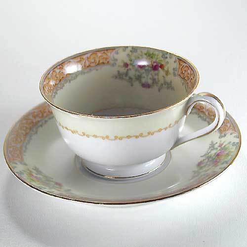 Noritake Occupied Japan Cup & Saucer Set - Rose China With Gold Trim - Vintage Noritake Occupied Japan Cup & Saucer Set - Rose China With Gold Trim - Vintage