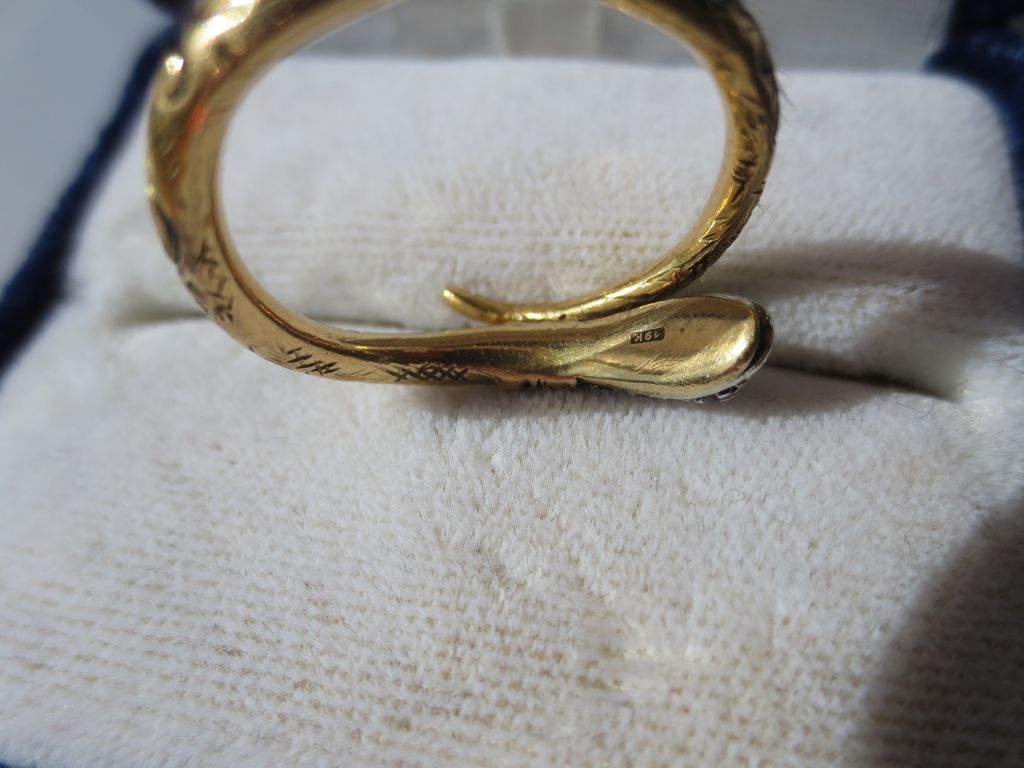 For Julie! Ultra Rare Gold Diamond Ruby and Sapphire and Enamel Serpent or Snake Ring ~ Antique Georgian Period For Julie! Ultra Rare Gold Diamond Ruby and Sapphire and Enamel Serpent or Snake Ring ~ Antique Georgian Period