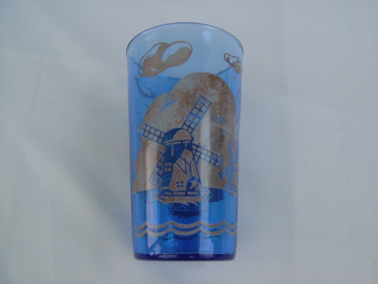 Cobalt Windmill Pattern Glass Set Cobalt Windmill Pattern Glass Set