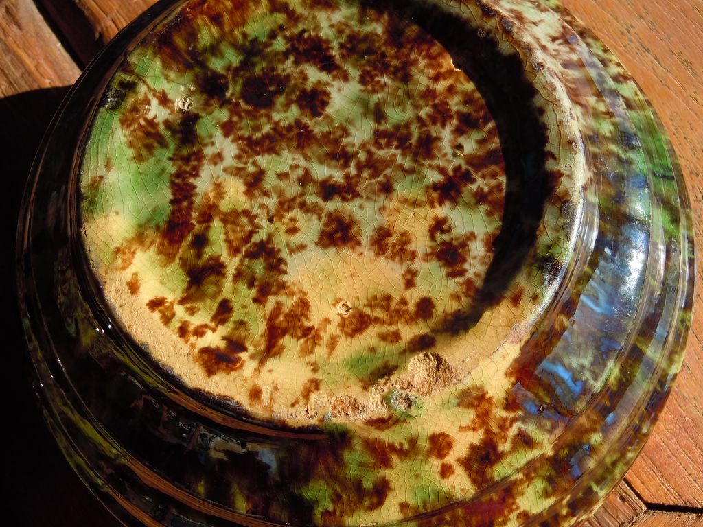 Morton Pottery Spongeware Bowl Set Woodland Rockingham Glaze Morton Pottery Spongeware Bowl Set Woodland Rockingham Glaze