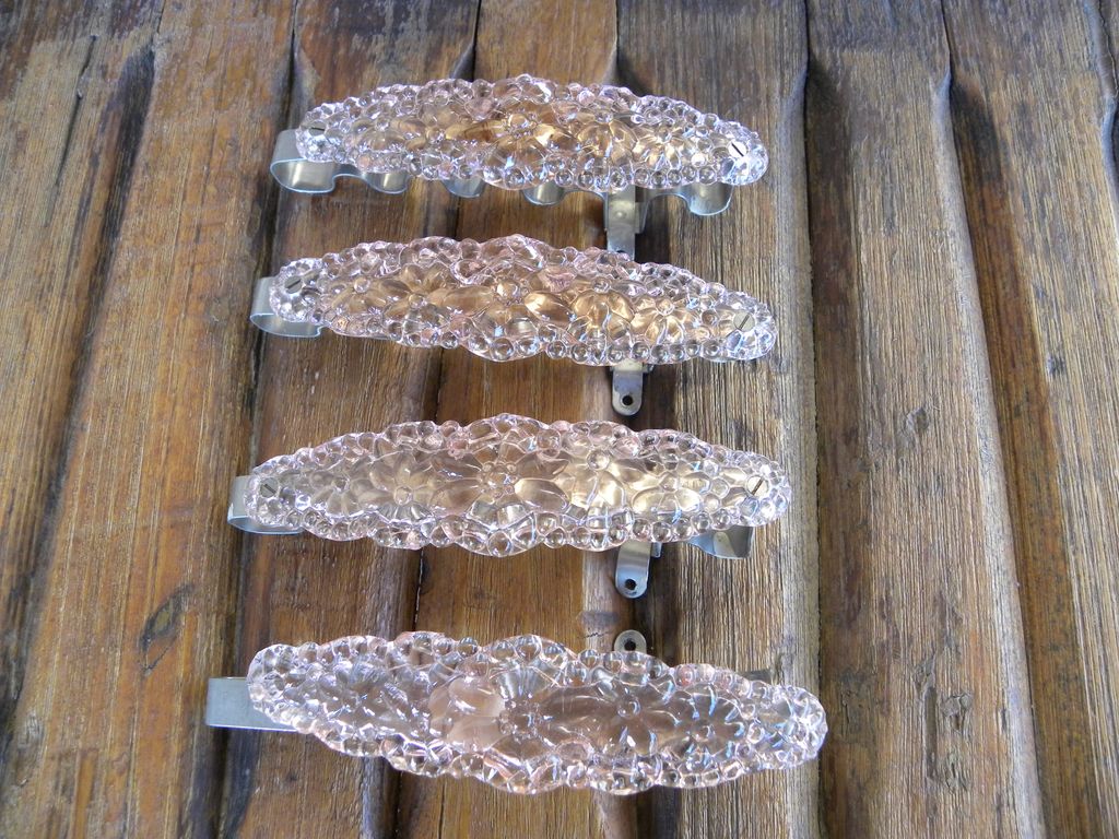 Vintage Pink Glass Tiebacks Vintage Pink Glass Tiebacks