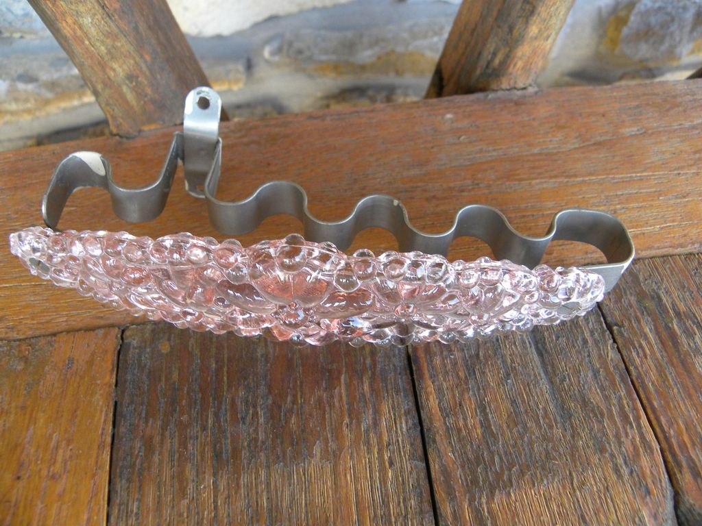Vintage Pink Glass Tiebacks Vintage Pink Glass Tiebacks