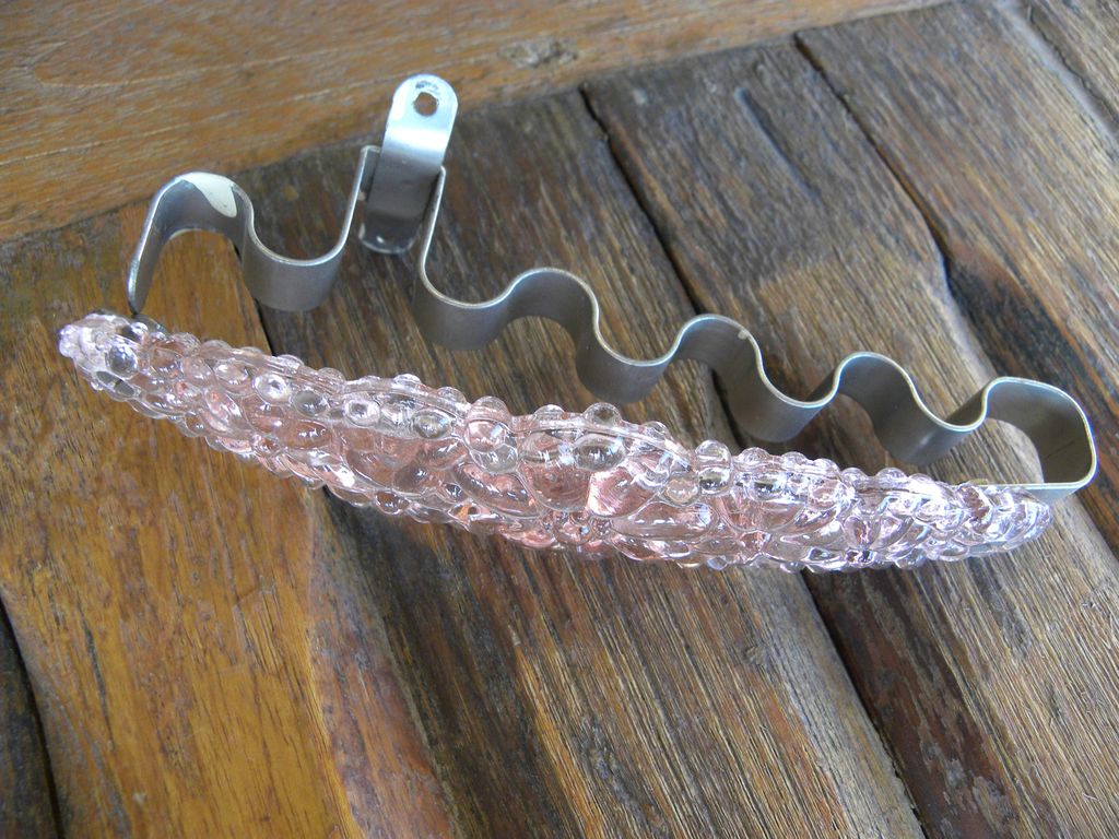Vintage Pink Glass Tiebacks Vintage Pink Glass Tiebacks