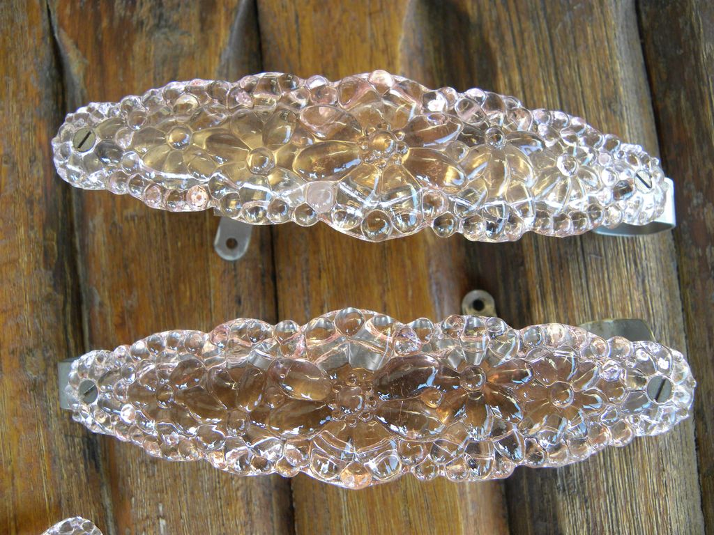 Vintage Pink Glass Tiebacks Vintage Pink Glass Tiebacks