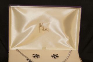 Signed B David Necklace and Earrings Set in Original Box Signed B David Necklace and Earrings Set in Original Box