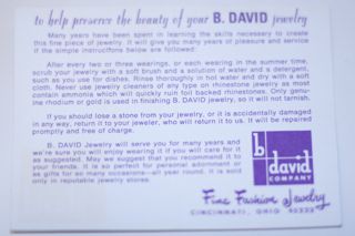 Signed B David Necklace and Earrings Set in Original Box Signed B David Necklace and Earrings Set in Original Box