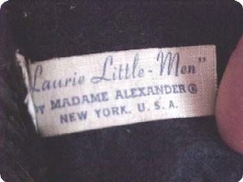 Madame Alexander Character Doll Laurie Little Men C1962 All original Near Mint-M condition Madame Alexander Character Doll Laurie Little Men C1962 All original Near Mint-M condition