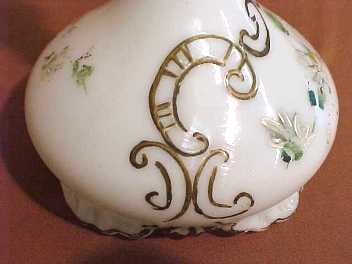 19th Century Mt Washington Milk Glass Barber Bottle Pair Hand Painted 19th Century Mt Washington Milk Glass Barber Bottle Pair Hand Painted