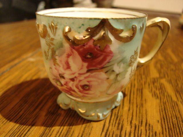 RS Prussia Porcelain Demitasse Demi Cup Footed Exquisite Free Shipping RS Prussia Porcelain Demitasse Demi Cup Footed Exquisite Free Shipping
