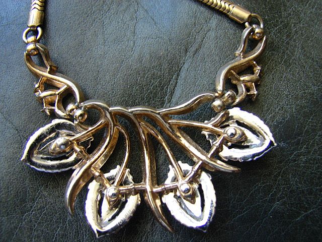 Costume Jewelry Necklace Attrib. Corocraft Designer Necklace Baguette Pear Round Rhinestones Costume Jewelry Necklace Attrib. Corocraft Designer Necklace Baguette Pear Round Rhinestones