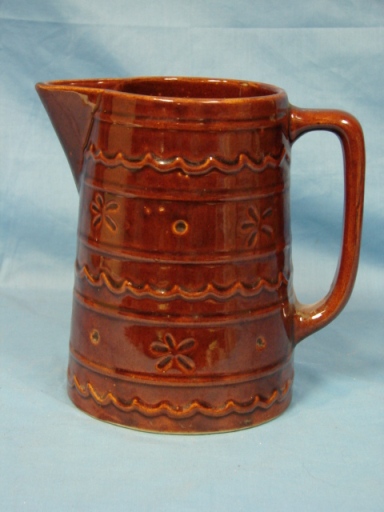 Hull Art Pottery Marcrest Stoneware Rockingham Brown Glaze Large Daisy Dot Pattern Hull Art Pottery Marcrest Stoneware Rockingham Brown Glaze Large Daisy Dot Pattern