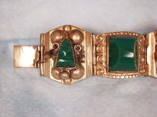 Early 20th Century Taxco Mexican Sterling Silver Jade Bakelite Bracelet Early 20th Century Taxco Mexican Sterling Silver Jade Bakelite Bracelet