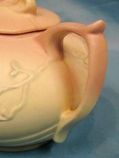Hull Art Pottery Tea Set Teapot Sugar Creamer Magnolia Matte Pattern Hull Art Pottery Tea Set Teapot Sugar Creamer Magnolia Matte Pattern