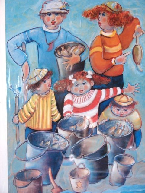 Dixie Rogerson Limited Edition Print "The Whole Clam Familyl" Original Lithograph Dixie Rogerson Limited Edition Print "The Whole Clam Familyl" Original Lithograph