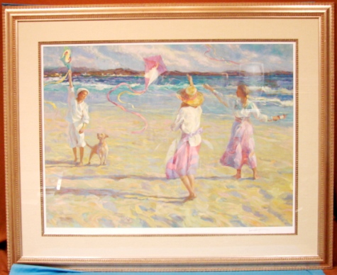Kite Festival Beach Scene Limited Edition Artist Proof Signed Don Hatfield AP#38/64 Custom Conservation Gallery Framed Kite Festival Beach Scene Limited Edition Artist Proof Signed Don Hatfield AP#38/64 Custom Conservation Gallery Framed