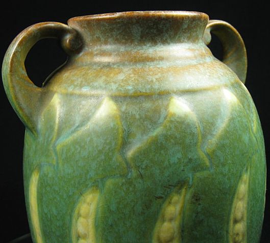 Roseville Pottery Falline ~Peas~ Double Handle Vase Roseville Pottery Falline ~Peas~ Double Handle Vase