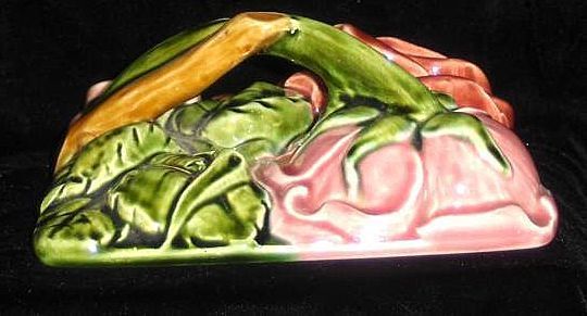 Sarreguemines French Faience Majolica Cookie Jar Basket with Roses Sarreguemines French Faience Majolica Cookie Jar Basket with Roses