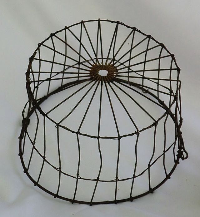 Antique Wire Basket 19th c. Bail Handle Antique Wire Basket 19th c. Bail Handle