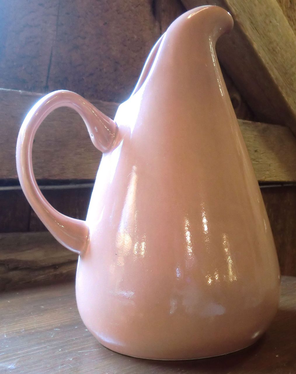 Russell Wright Mid Century American Modern Ceramic Teardrop Pitcher in Coral ca. 1939- Russell Wright Mid Century American Modern Ceramic Teardrop Pitcher in Coral ca. 1939-