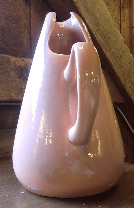 Russell Wright Mid Century American Modern Ceramic Teardrop Pitcher in Coral ca. 1939- Russell Wright Mid Century American Modern Ceramic Teardrop Pitcher in Coral ca. 1939-