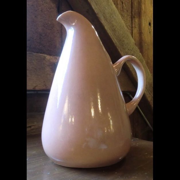 Russell Wright Mid Century American Modern Ceramic Teardrop Pitcher in Coral ca. 1939- Russell Wright Mid Century American Modern Ceramic Teardrop Pitcher in Coral ca. 1939-