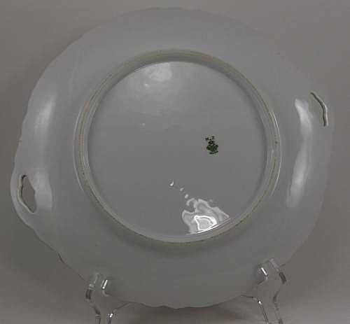 Moritz Zdekauer MZ Austria Cake Plate Hand Painted Roses Porcelain 11" ca 1900 Moritz Zdekauer MZ Austria Cake Plate Hand Painted Roses Porcelain 11" ca 1900