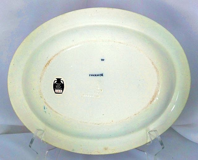 Wedgwood Ivanhoe 13" Small Platter Blue-Gray Teal Rowena Rebecca Isaac c. 1882 Wedgwood Ivanhoe 13" Small Platter Blue-Gray Teal Rowena Rebecca Isaac c. 1882