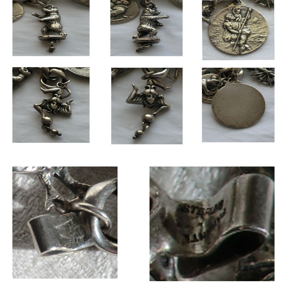 Parenti Sterling Silver 20 Charm Bracelet ca. 1940-60 wt 5.8 oz Parenti Sterling Silver 20 Charm Bracelet ca. 1940-60 wt 5.8 oz
