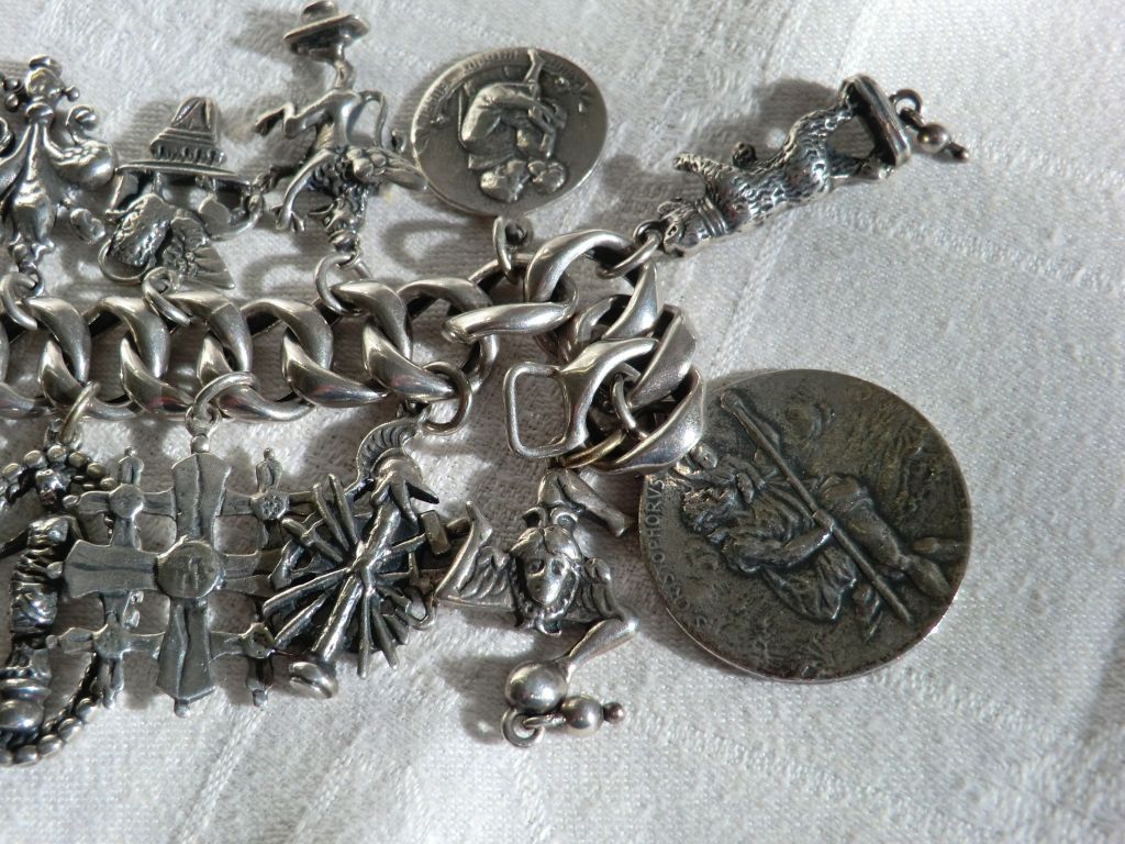 Parenti Sterling Silver 20 Charm Bracelet ca. 1940-60 wt 5.8 oz Parenti Sterling Silver 20 Charm Bracelet ca. 1940-60 wt 5.8 oz