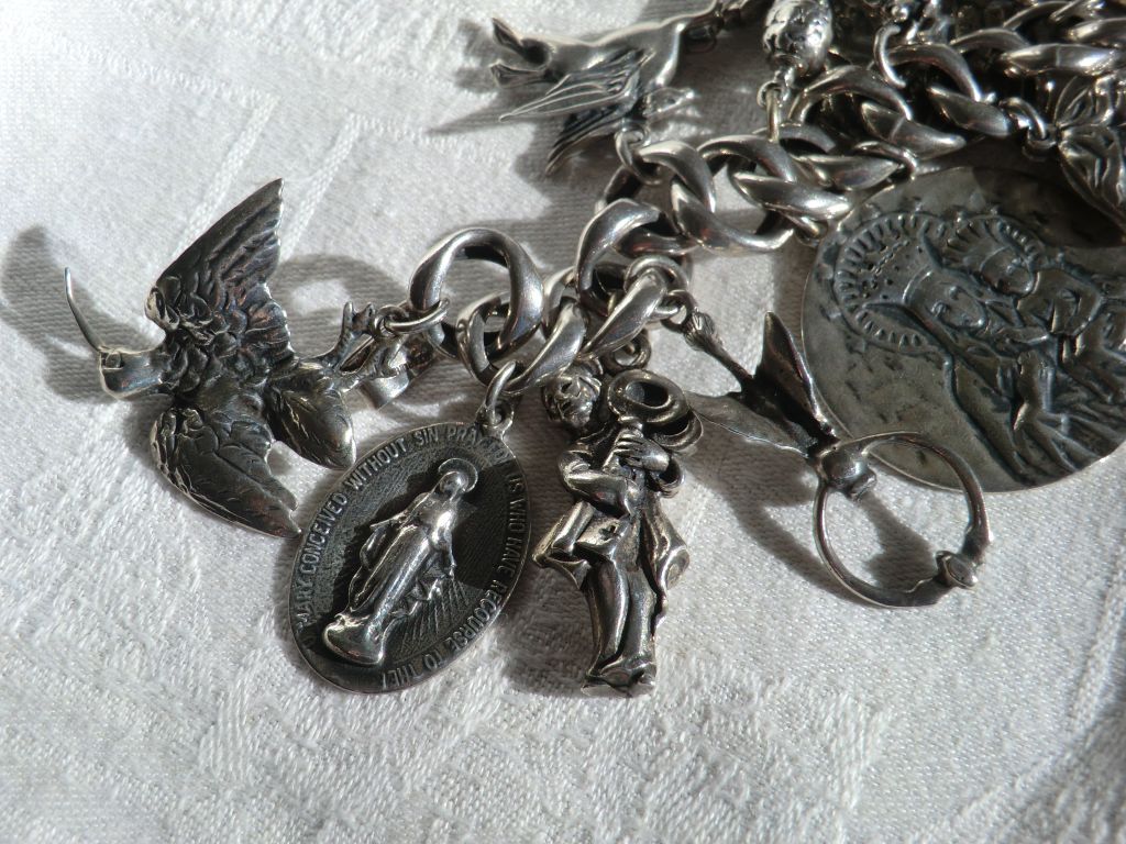 Parenti Sterling Silver 20 Charm Bracelet ca. 1940-60 wt 5.8 oz Parenti Sterling Silver 20 Charm Bracelet ca. 1940-60 wt 5.8 oz
