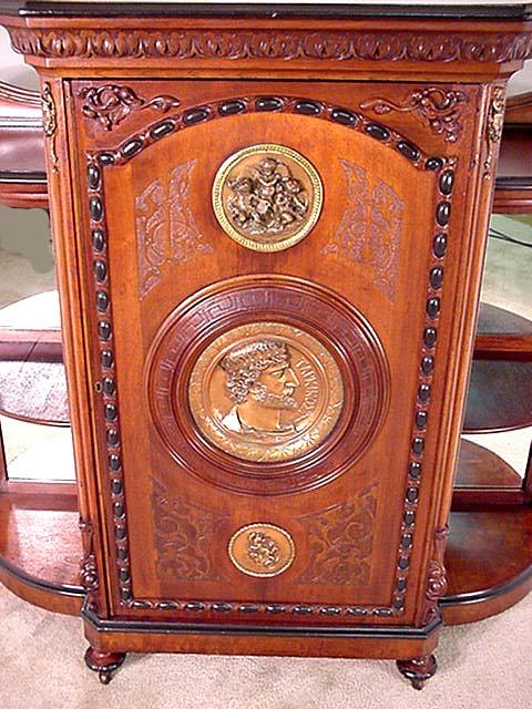 Walnut Victorian Parlor Cabinet, Possibly Allen Brothers Walnut Victorian Parlor Cabinet, Possibly Allen Brothers