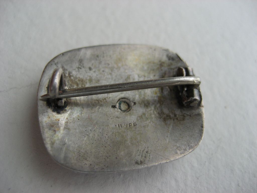 Antique Silver Blue Enamel "Aries" Sign Of The Zodiac Miniature Brooch Antique Silver Blue Enamel "Aries" Sign Of The Zodiac Miniature Brooch