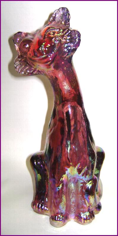 Marvelous Fenton Alley Cat Aubergine Carnival 11" Marvelous Fenton Alley Cat Aubergine Carnival 11"